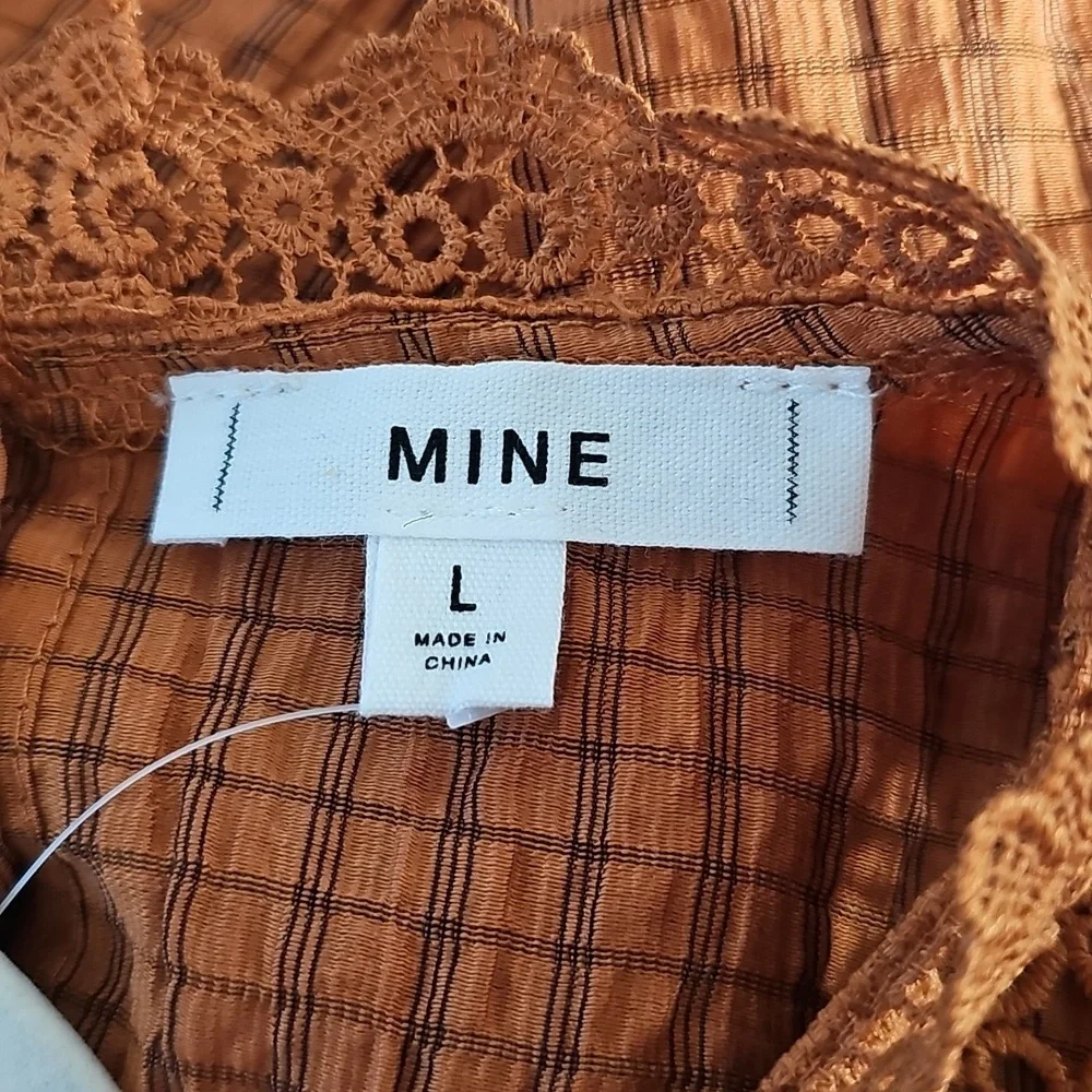 Anthropologie Rust Blouse with Lace Detail - Picture 4 of 5